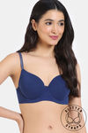 Zivame Glitter Straps Beautiful Basics Padded Wired 3/4th Coverage T-Shirt Bra - Blue Depth — thumbnail 1